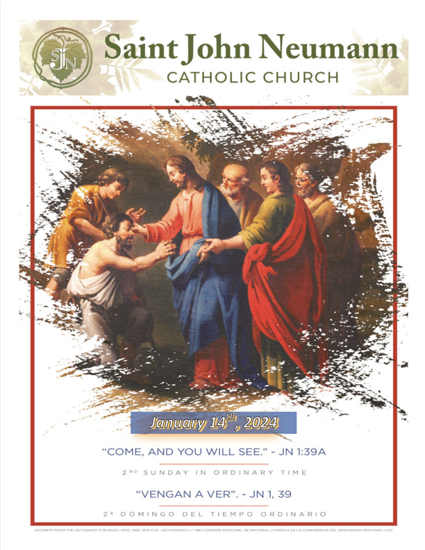 January 14, 2024 "Second Sunday In Ordinary Time"