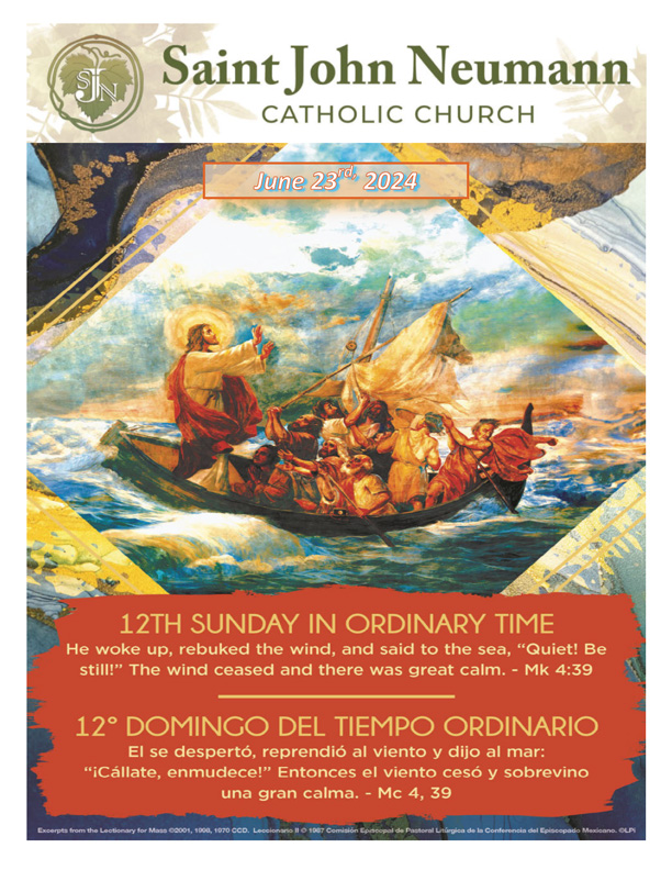 June 23rd, 2024; "12th Sunday In Ordinary Time"
