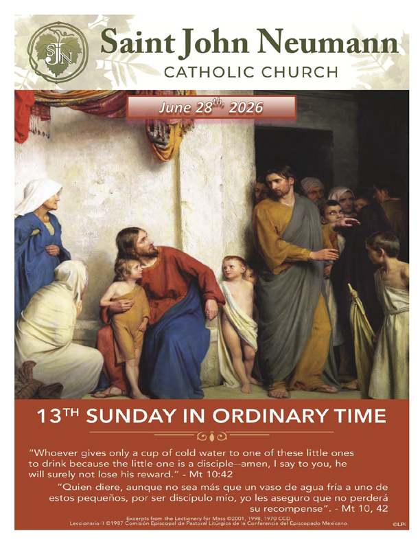 June 28, 2026 "13th Sunday In Ordinary Time"