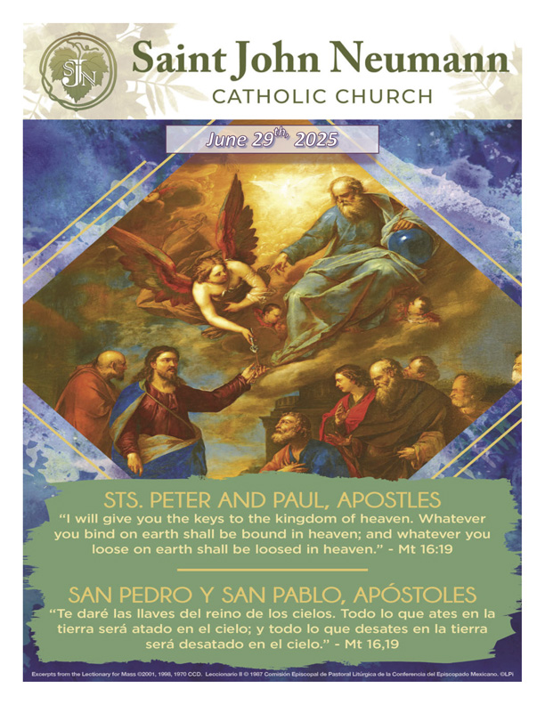 June 29, 2025 "Sts. Peter and Paul, Apostles"
