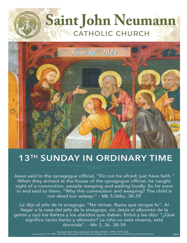 June 30th, 2024 "Eleventh Sunday In Ordinary Time"
