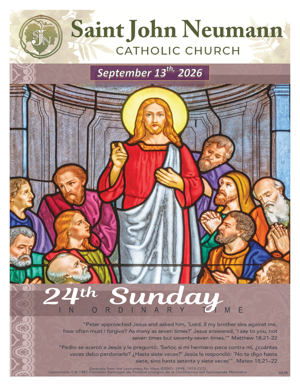 September 13, 2026 "24th Sunday In Ordinary Time"