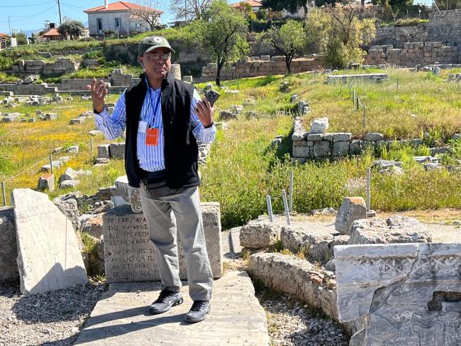 Photo by Skip Holland Judgement seat of procouncil Gallio  in the city of Corinth. .jpg